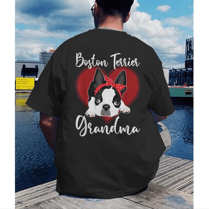 Boston Terrier Grandma Dog Owner Boston Terrier For Men Women Men's Back Print T-Shirt, funny gift