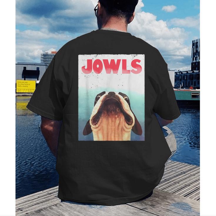 Boston Terriers Jowls Dog Mom Dog Dad Men's Back Print T-Shirt, funny gift