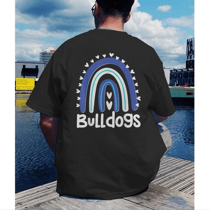 Bulldogs School Mascot Rainbow Teacher Lover Men's Back Print T-Shirt, funny gift
