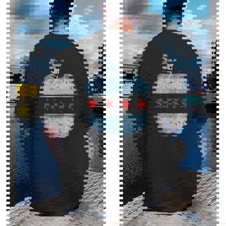 Chicago Flag Teacher School Cute Men&#x27;s Back Print T-Shirt, funny gift