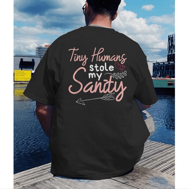 Childcare Provider Daycare Teacher Stole My Sanity Men's Back Print T-Shirt, funny gift Childcare Provider Daycare Teacher Stole My Sanity Men's Back Print T-Shirt, funny gift