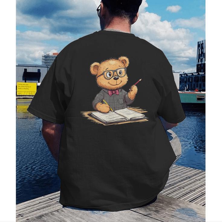Classroom Fun With Teddy Bear Teacher Men's Back Print T-Shirt, funny gift Classroom Fun With Teddy Bear Teacher Men's Back Print T-Shirt, funny gift