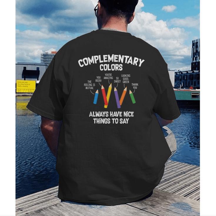 Complementary Colors Art Teacher Pun Shirt Men's Back Print T-Shirt, funny gift Complementary Colors Art Teacher Pun Shirt Men's Back Print T-Shirt, funny gift