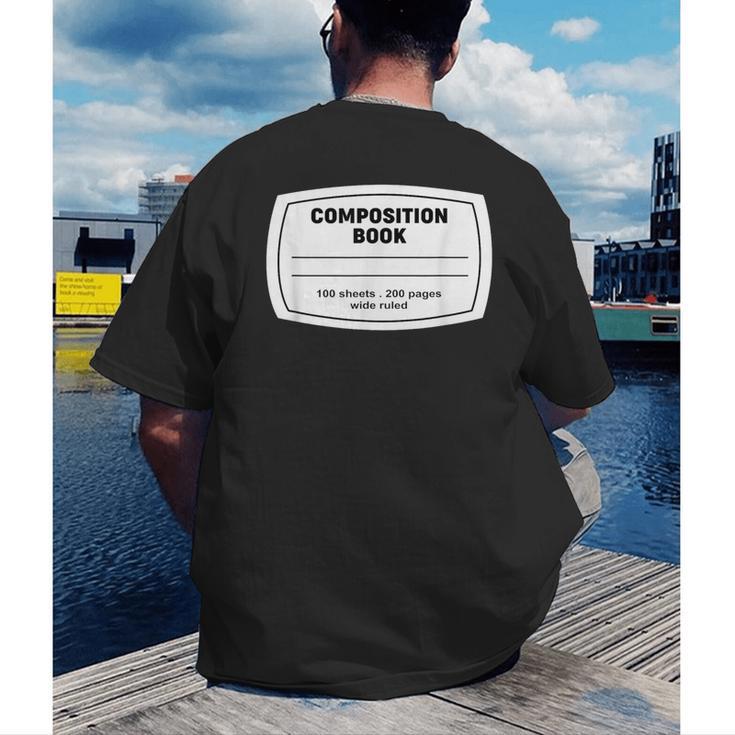 Composition Notebook Halloween Costume Teacher Student Men's Back Print T-Shirt, funny gift Composition Notebook Halloween Costume Teacher Student Men's Back Print T-Shirt, funny gift