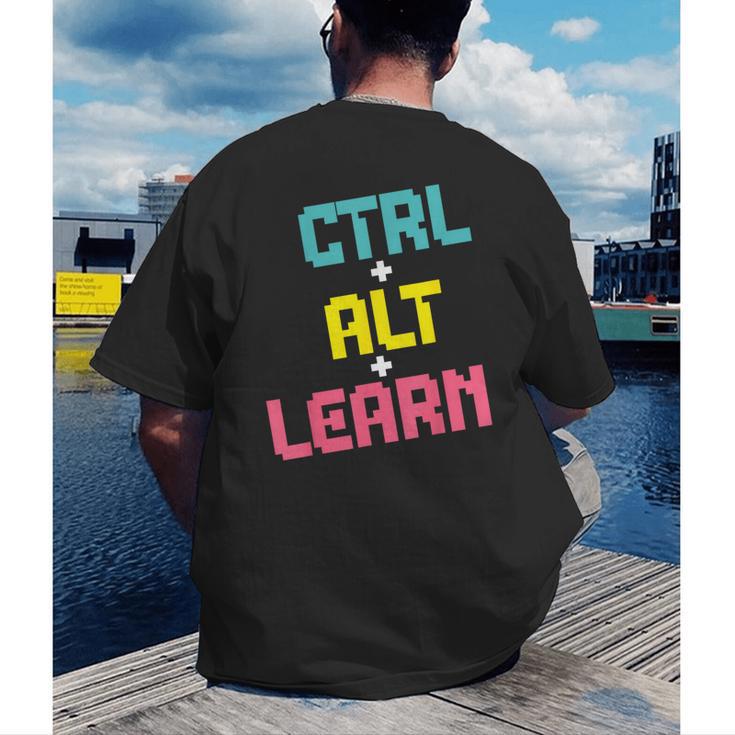 Computer Teacher Back To School Kids Ctrl Alt Learn Men's Back Print T-Shirt, funny gift