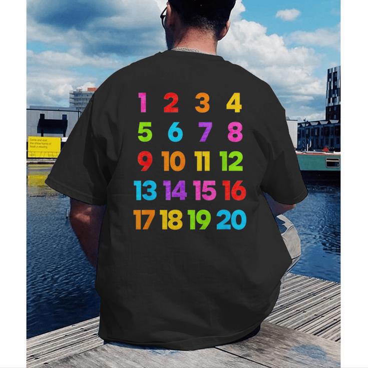 Counting 1-10 Learn To Count Number School Kids Teacher Men's Back Print T-Shirt, funny gift