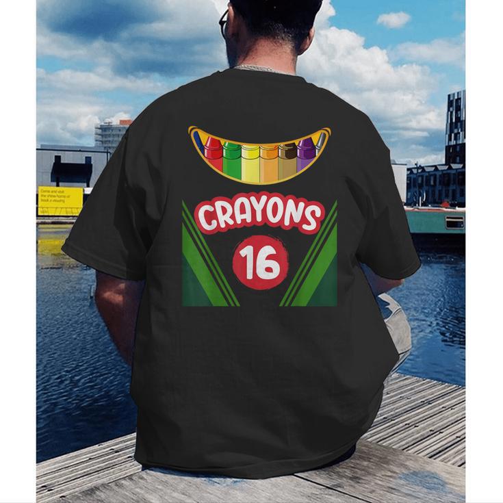 Crayon Box Fun Teacher Student Crayon Squad Halloween 2023 Men's Back Print T-Shirt, funny gift Crayon Box Fun Teacher Student Crayon Squad Halloween 2023 Men's Back Print T-Shirt, funny gift