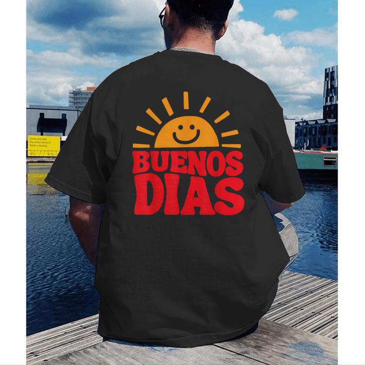 Cute Bilingual Spanish Teacher Buenos Dias Sunshine Men's Back Print T-Shirt, funny gift Cute Bilingual Spanish Teacher Buenos Dias Sunshine Men's Back Print T-Shirt, funny gift