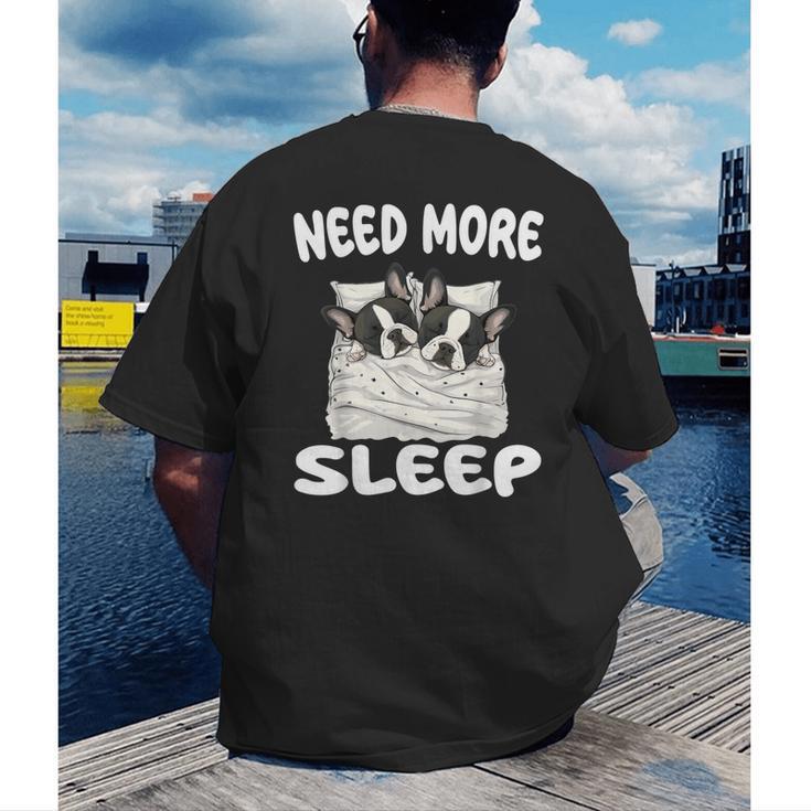Cute Boston Terrier Need More Sleep Pajamas Nightgown Men's Back Print T-Shirt, funny gift