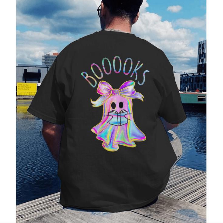 Cute Ghost Book Reading Halloween Teacher Top Girls Women Men's Back Print T-Shirt, funny gift Cute Ghost Book Reading Halloween Teacher Top Girls Women Men's Back Print T-Shirt, funny gift