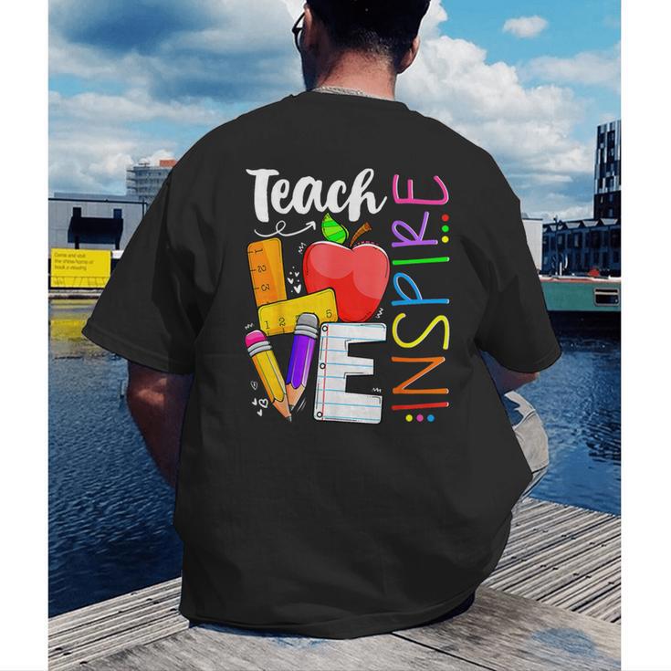 Cute Teach Love And Inspire Men Women Teacher Men's Back Print T-Shirt, funny gift Cute Teach Love And Inspire Men Women Teacher Men's Back Print T-Shirt, funny gift