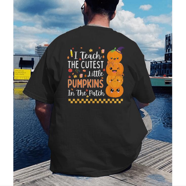 Cute Teacher Halloween For Women Men Teacher Pumpkin Men's Back Print T-Shirt, funny gift