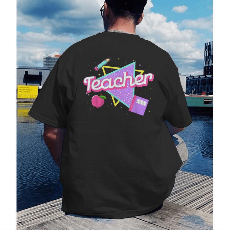Cute Teacher Shirt 80's 90's Style Retro Old School Teacher For Men Women Men's Back Print T-Shirt, funny gift