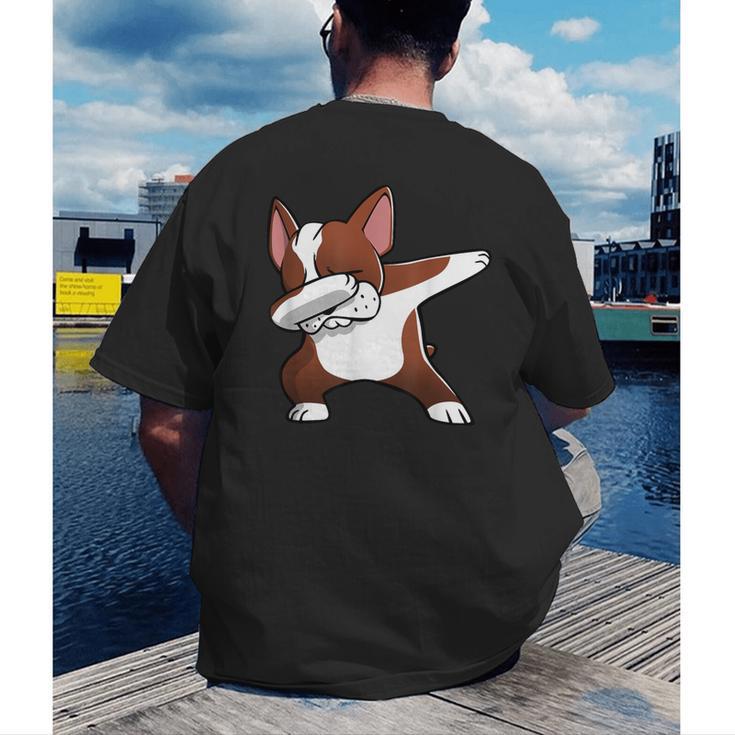 Dabbing Red Boston Terrier Dab Dance Dog Men Women Kids Men's Back Print T-Shirt, funny gift