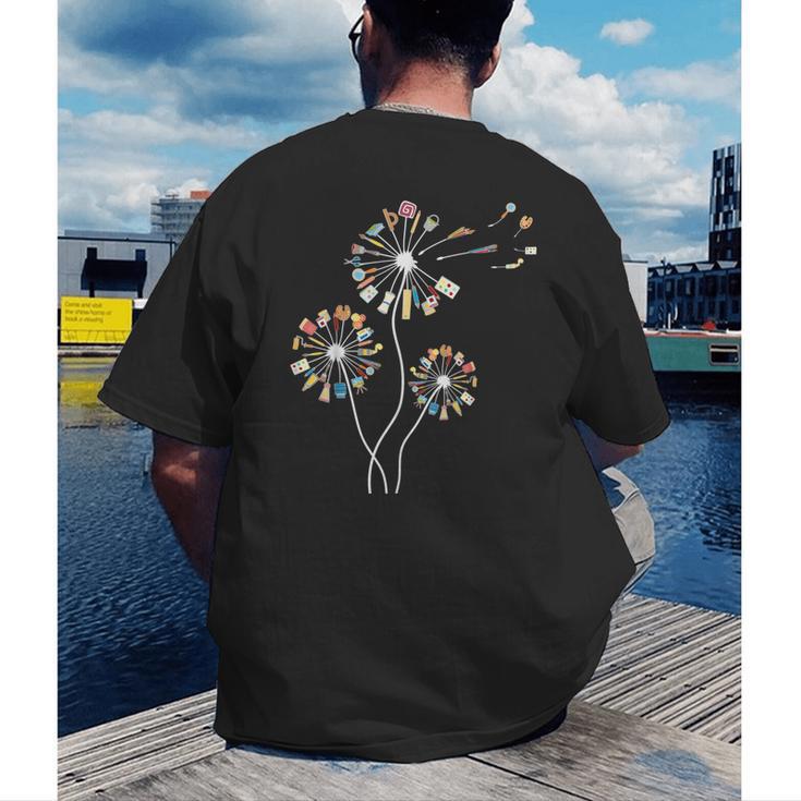 Dandelion Art Shirt For Artist Or Art Teacher Creative Art Men's Back Print T-Shirt, funny gift