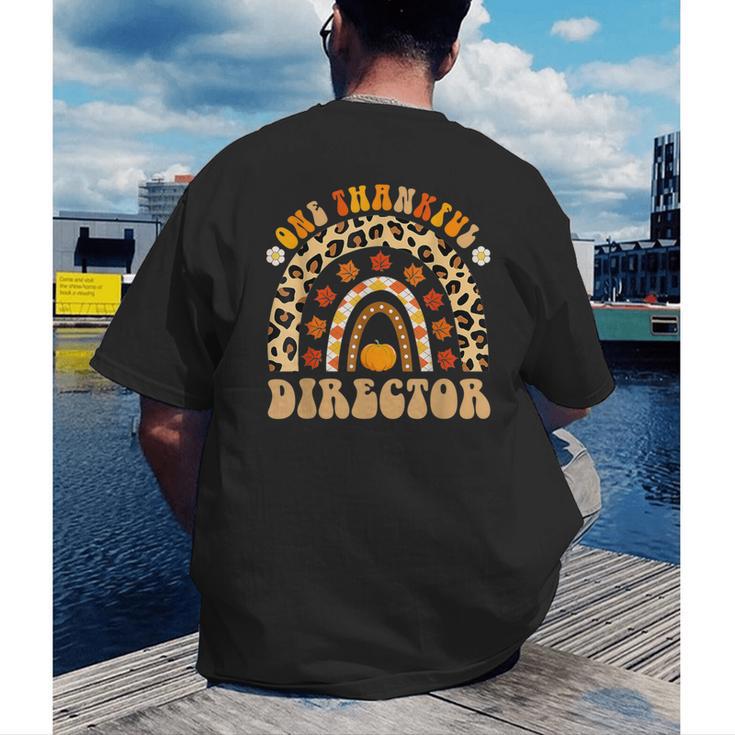 Director One Thankful Fall Teacher Women Life Men's Back Print T-Shirt, funny gift