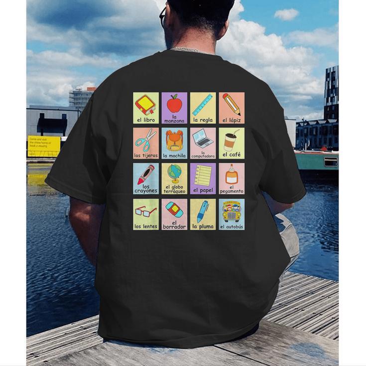 Dual Language Crew Bilingual Spanish Teacher Back To School For Men Women Men's Back Print T-Shirt, funny gift