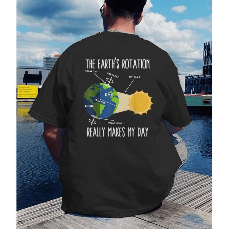 Earth Rotation Earth Day Science Teacher Kids Women Men's Back Print T-Shirt, funny gift Earth Rotation Earth Day Science Teacher Kids Women Men's Back Print T-Shirt, funny gift