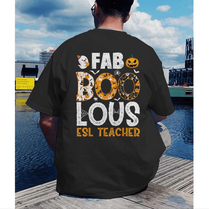Faboolous ESL ESOL Teacher Spooky Teacher Halloween Costume For Men Women Men's Back Print T-Shirt, funny gift