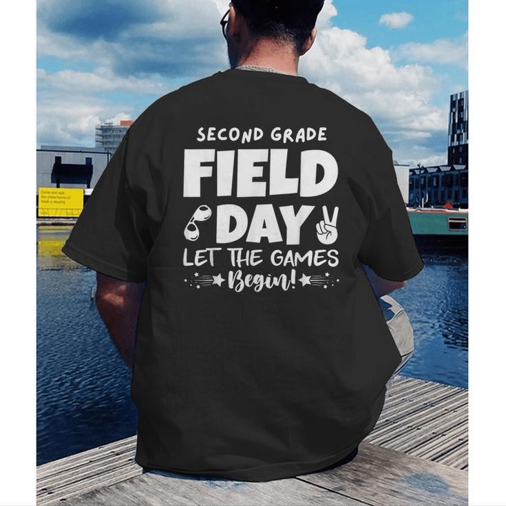 Field Day Second 2nd Grade Orange 2025 Boy Girl Teacher Men's Back Print T-Shirt, funny gift Field Day Second 2nd Grade Orange 2025 Boy Girl Teacher Men's Back Print T-Shirt, funny gift
