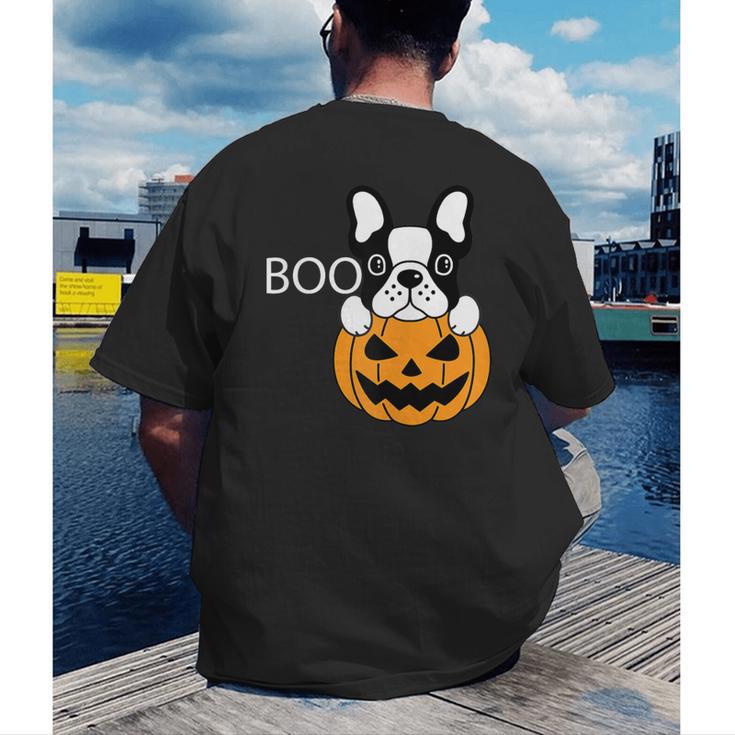 The Halloween Boston Terrier Men's Back Print T-Shirt, funny gift