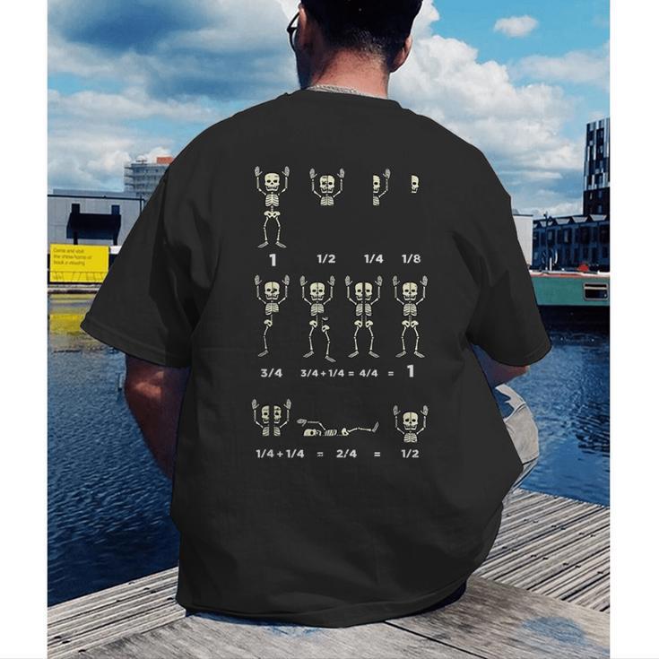 Halloween Skeleton Math Fraction Teacher Men Women Men's Back Print T-Shirt, funny gift