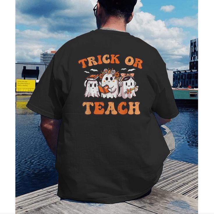 Halloween Teacher Ghosts Trick Or Teach Retro Costume Women Men's Back Print T-Shirt, funny gift Halloween Teacher Ghosts Trick Or Teach Retro Costume Women Men's Back Print T-Shirt, funny gift