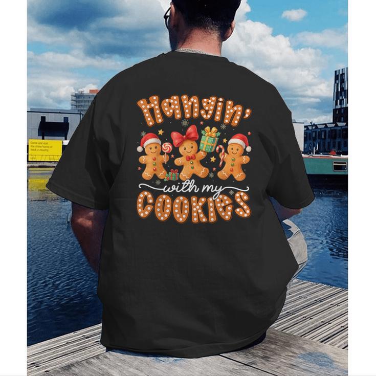 Hangin With My Cookies Gingerbread Men Women Xmas Teacher Men's Back Print T-Shirt, funny gift