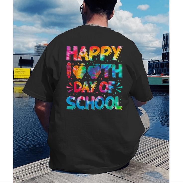 Happy 100th Day Of School Teacher Student 100 Days Tie Dye Men Women Kids Men's Back Print T-Shirt, funny gift