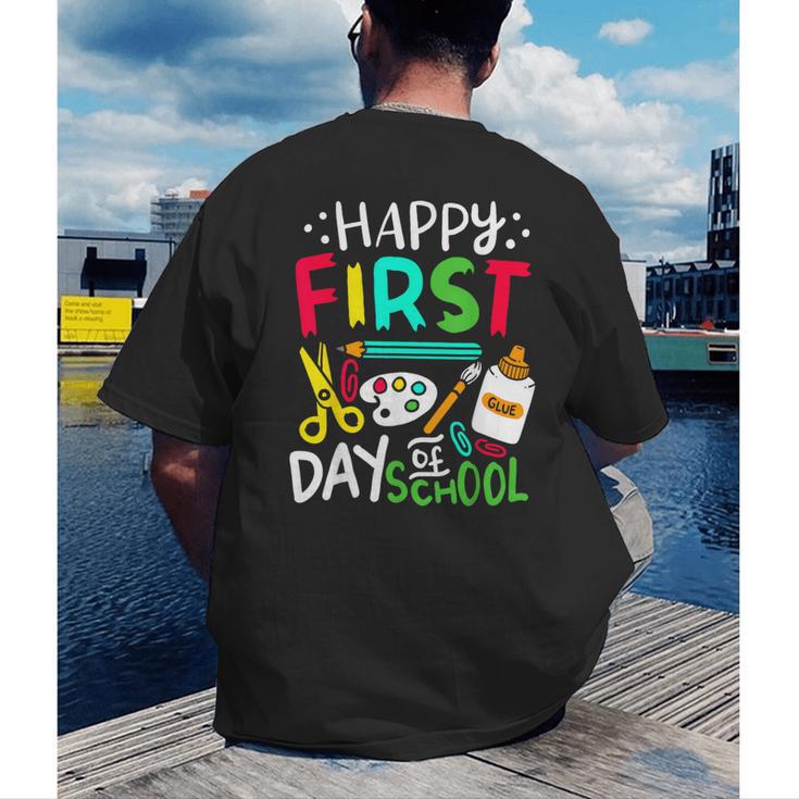 Happy First Day Of School Teacher Back To School Student Men's Back Print T-Shirt, funny gift Happy First Day Of School Teacher Back To School Student Men's Back Print T-Shirt, funny gift