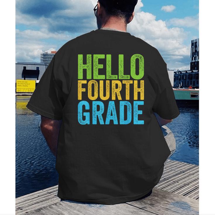 Hello Fourth Grade Shirt 4th Grade Boy Girl Student Teacher Men's Back Print T-Shirt, funny gift