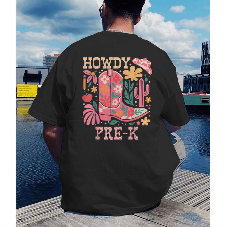 Howdy Pre-K Cowgirls Teacher Back To School Men's Back Print T-Shirt, funny gift Howdy Pre-K Cowgirls Teacher Back To School Men's Back Print T-Shirt, funny gift