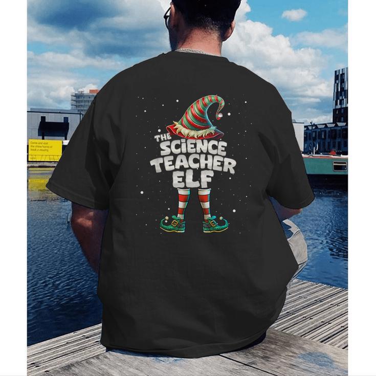 I'm The Science Teacher Elf Family Matching Group Christmas Men's Back Print T-Shirt, funny gift