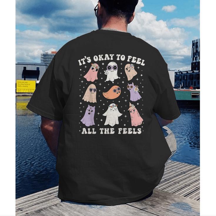 It’s Okay To Feel All The Feels Special Ed Teacher Halloween Men's Back Print T-Shirt, funny gift It’s Okay To Feel All The Feels Special Ed Teacher Halloween Men's Back Print T-Shirt, funny gift