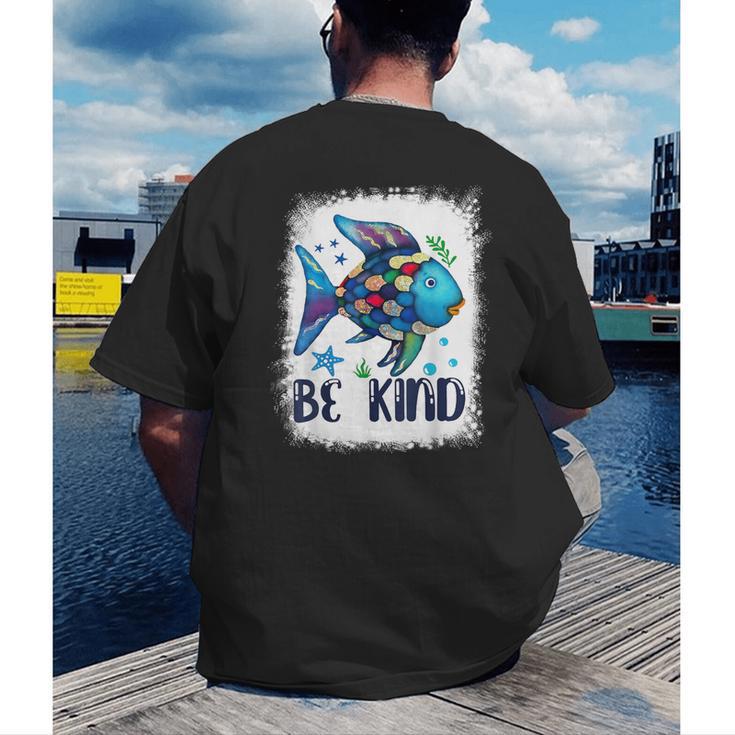 Be Kind Rainbow Fish Teacher Life Back To School Teaching Men Women Men's Back Print T-Shirt, funny gift