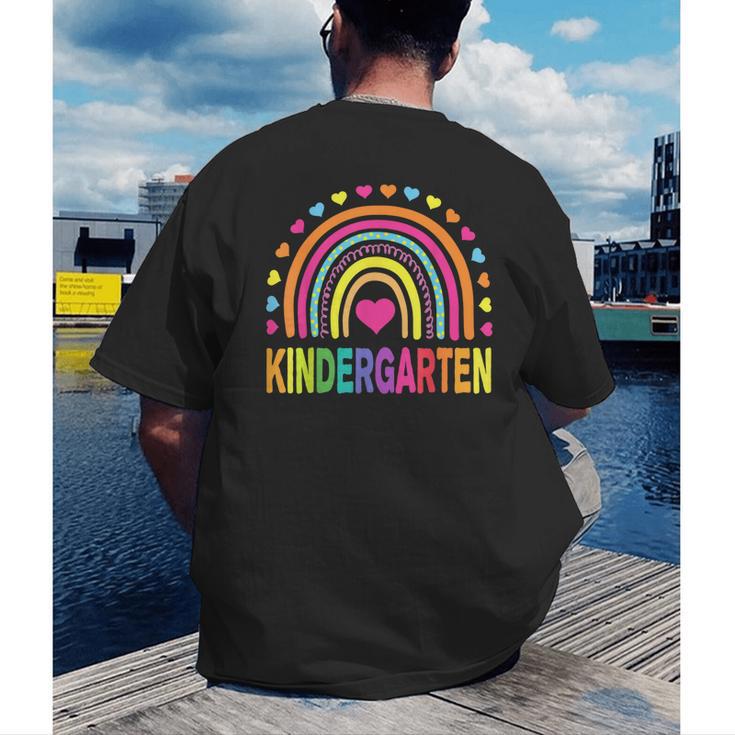 Kindergarten Rainbow Girls Boys Teacher Team Kinder Squad Men's Back Print T-Shirt, funny gift Kindergarten Rainbow Girls Boys Teacher Team Kinder Squad Men's Back Print T-Shirt, funny gift