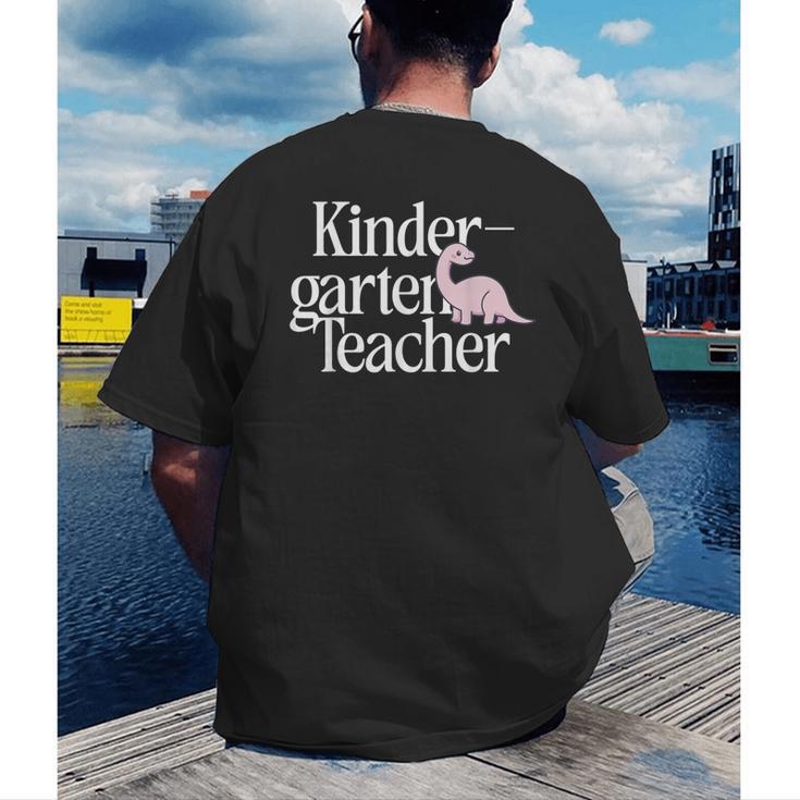 Kindergarten Teacher Dinosaur Back To School Men's Back Print T-Shirt, funny gift