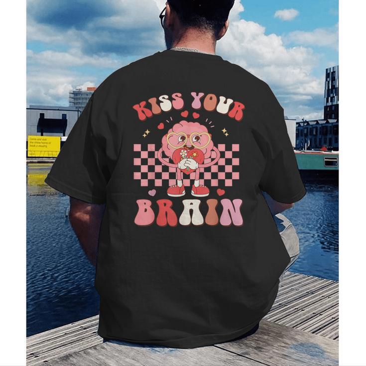 Kiss Your Brain Valentines Test Day Teacher Squad Kids Men's Back Print T-Shirt, funny gift Kiss Your Brain Valentines Test Day Teacher Squad Kids Men's Back Print T-Shirt, funny gift