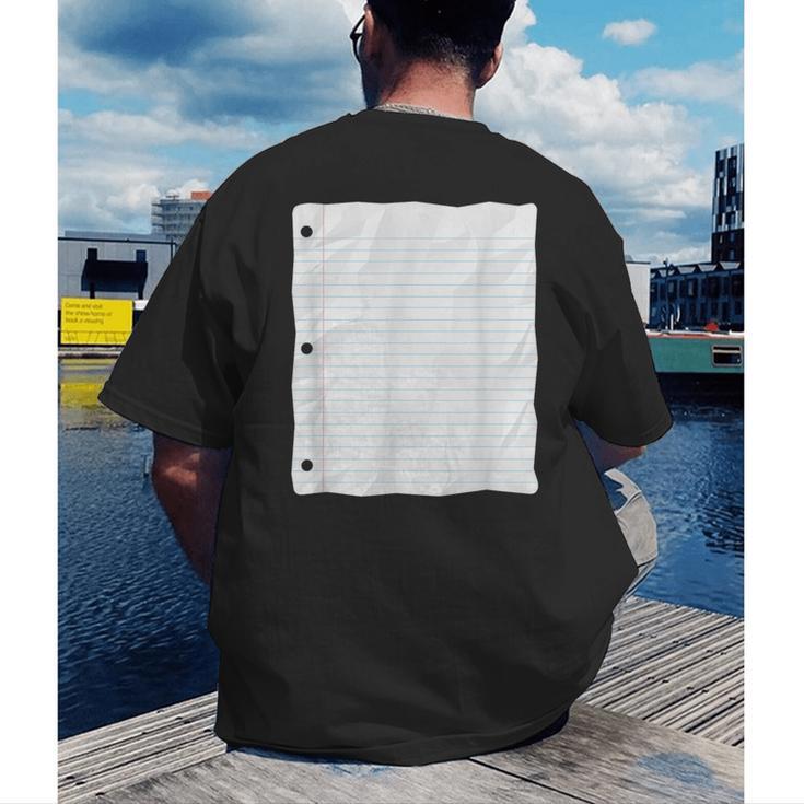 Lined Paper Notebook Halloween Costume For Students Teachers For Men Women Kids Men's Back Print T-Shirt, funny gift