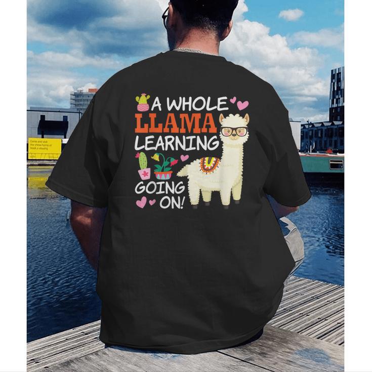 Llama Learning T Shirt Teachers Students Alpaca Lovers Men's Back Print T-Shirt, funny gift Llama Learning T Shirt Teachers Students Alpaca Lovers Men's Back Print T-Shirt, funny gift