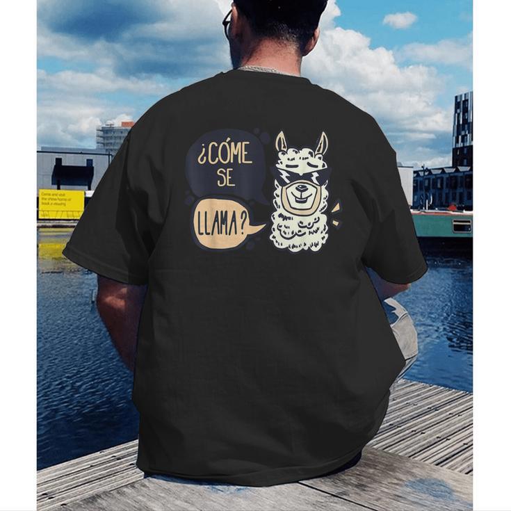 Llama Shirt English Teacher School Student ESL Joke Men's Back Print T-Shirt, funny gift