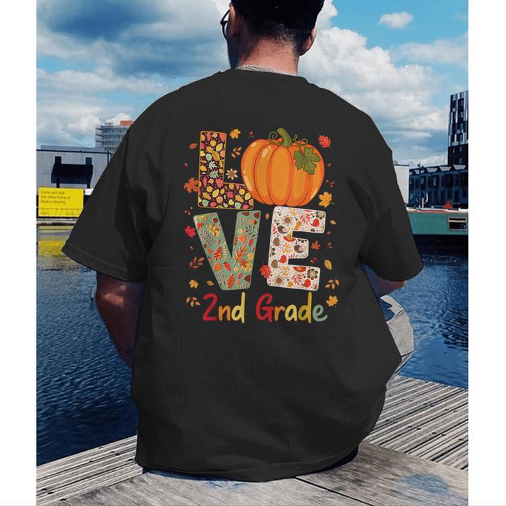 Love 2nd Grade Happy Fall Thanksgiving For 2nd Teacher For Men Women Girls Kids Men's Back Print T-Shirt, funny gift Love 2nd Grade Happy Fall Thanksgiving For 2nd Teacher For Men Women Girls Kids Men's Back Print T-Shirt, funny gift