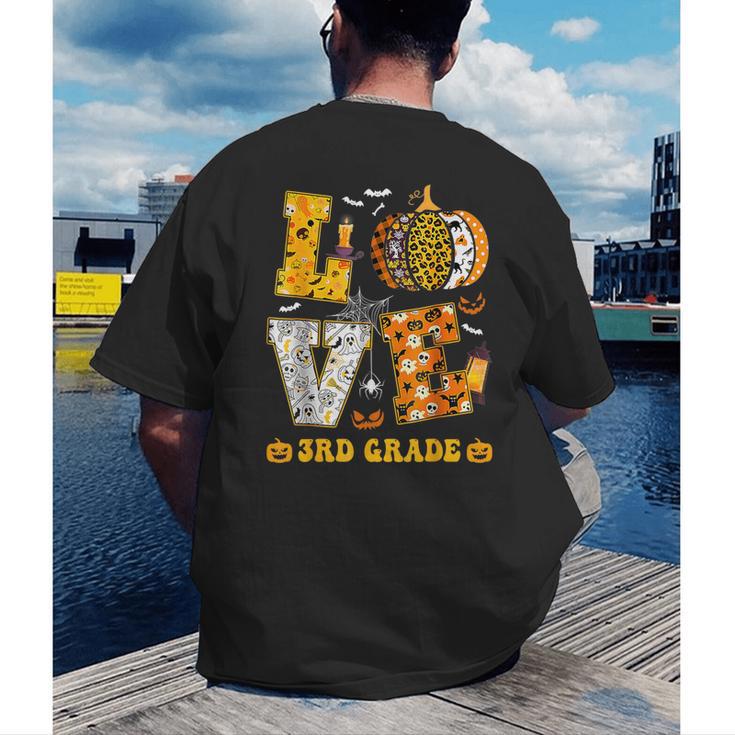 LOVE 3rd Grade Pumpkin Teacher Student Halloween Costume Men's Back Print T-Shirt, funny gift LOVE 3rd Grade Pumpkin Teacher Student Halloween Costume Men's Back Print T-Shirt, funny gift
