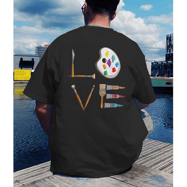 Love Art For Artist Art Teacher Men's Back Print T-Shirt, funny gift