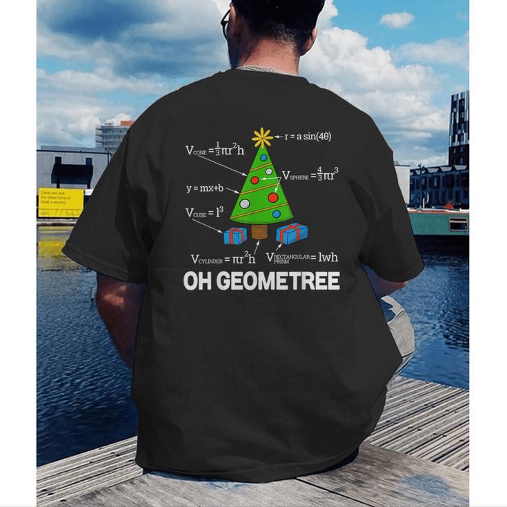 Math Geometry Christmas Tree Geometree Teacher Men's Back Print T-Shirt, funny gift Math Geometry Christmas Tree Geometree Teacher Men's Back Print T-Shirt, funny gift