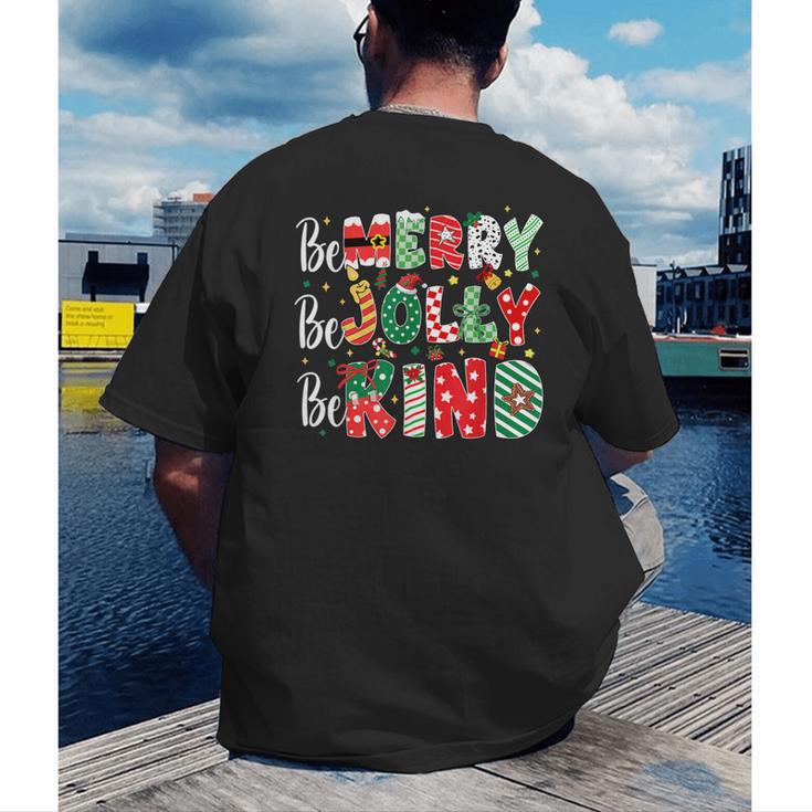 Be Merry Be Jolly Be Kind Merry Christmas Teacher Xmas PJs Men's Back Print T-Shirt, funny gift Be Merry Be Jolly Be Kind Merry Christmas Teacher Xmas PJs Men's Back Print T-Shirt, funny gift