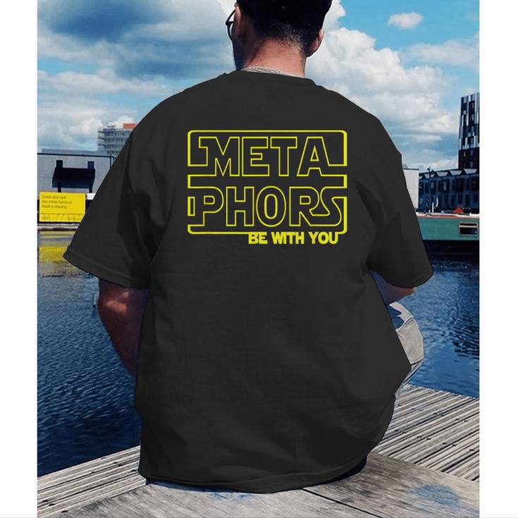 Metaphors Be With You English Teacher Shirts T-Shirt Men's Back Print T-Shirt, funny gift