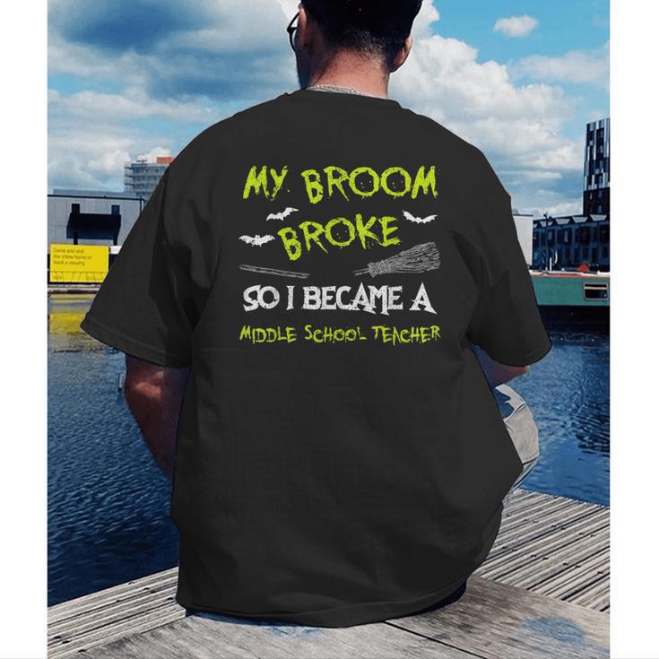 Middle School Teacher Halloween Costume Shirt Lazy Men's Back Print T-Shirt, funny gift Middle School Teacher Halloween Costume Shirt Lazy Men's Back Print T-Shirt, funny gift