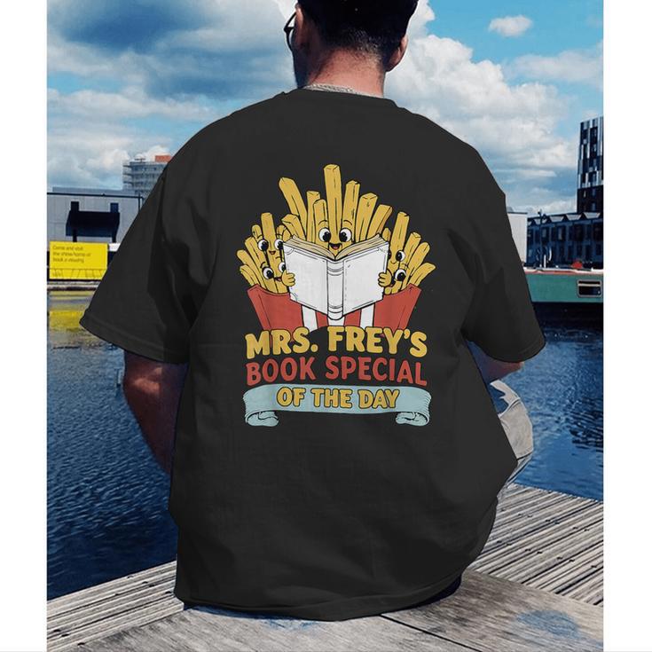 Mrs Frey Book Special Reading Elementary Teacher Men's Back Print T-Shirt, funny gift Mrs Frey Book Special Reading Elementary Teacher Men's Back Print T-Shirt, funny gift