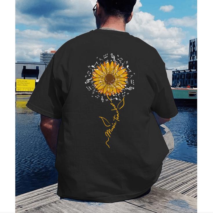Music Teacher Shirt Sunflower Music Notes Musician Singer Men's Back Print T-Shirt, funny gift Music Teacher Shirt Sunflower Music Notes Musician Singer Men's Back Print T-Shirt, funny gift